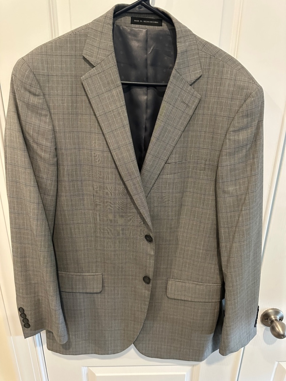 Perry Ellis Gray Glen Plaid Sport Coat